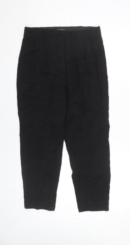 Womens UK Size 10 ET VOUS Slim Fit Ankle Black Trousers