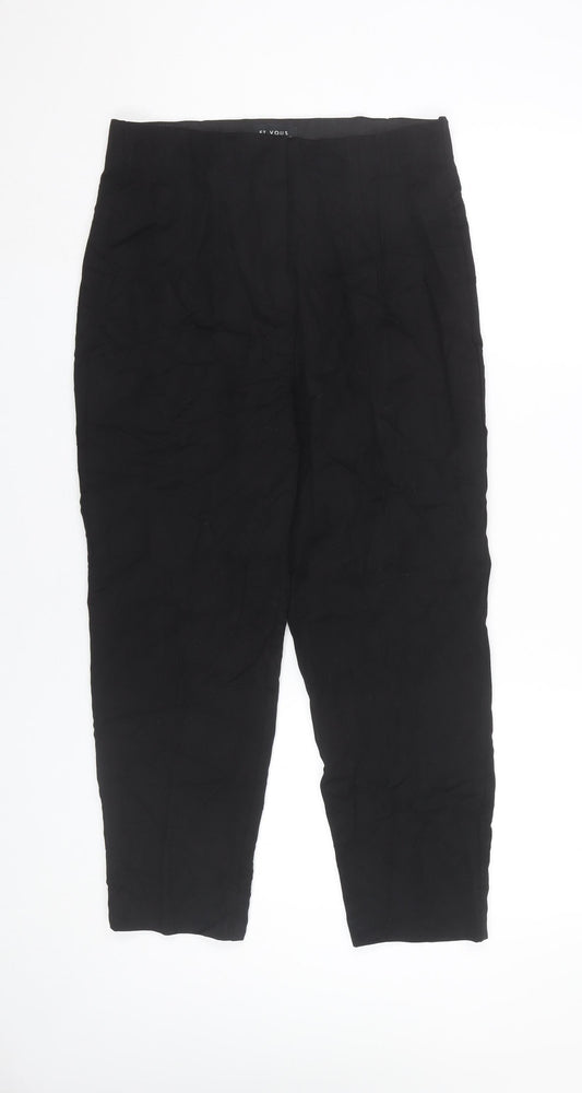 Womens UK Size 10 ET VOUS Slim Fit Ankle Black Trousers