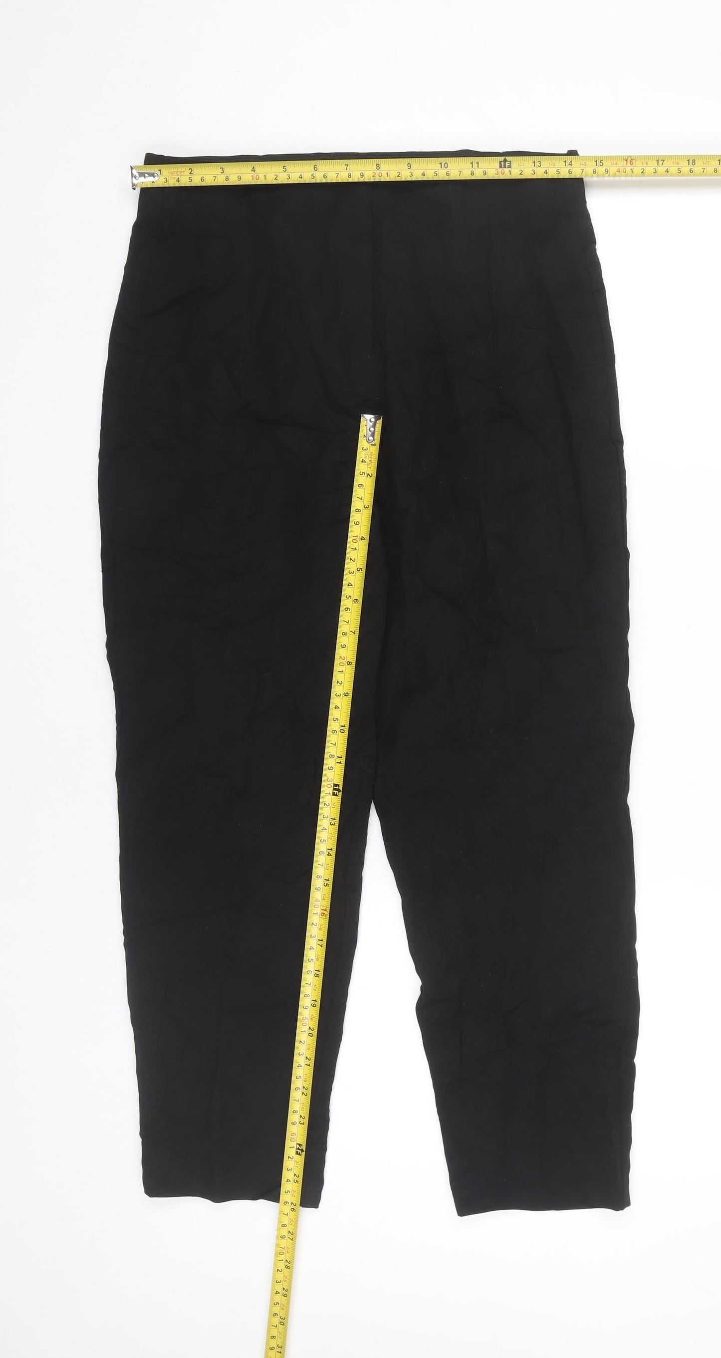 Womens UK Size 10 ET VOUS Slim Fit Ankle Black Trousers
