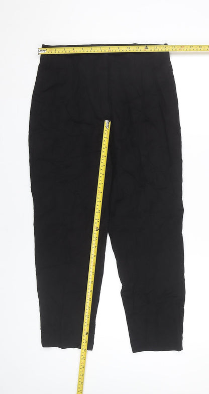 Womens UK Size 10 ET VOUS Slim Fit Ankle Black Trousers