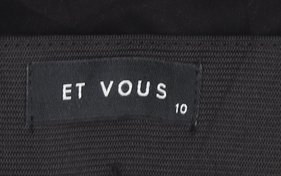 Womens UK Size 10 ET VOUS Slim Fit Ankle Black Trousers