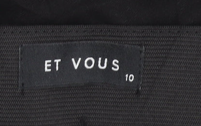 Womens UK Size 10 ET VOUS Slim Fit Ankle Black Trousers