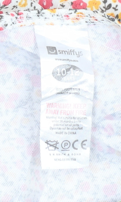 Smiffys Girls Multicoloured Floral A-Line Dress 10-12Y Party Summer