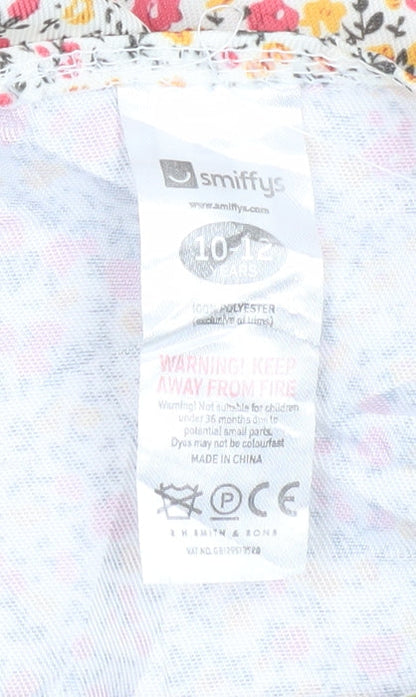 Smiffys Girls Multicoloured Floral A-Line Dress 10-12Y Party Summer
