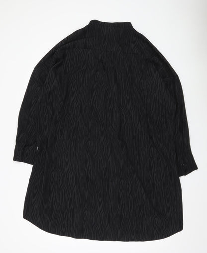 Womens UK Size S Monki Black Tunic Button-Up