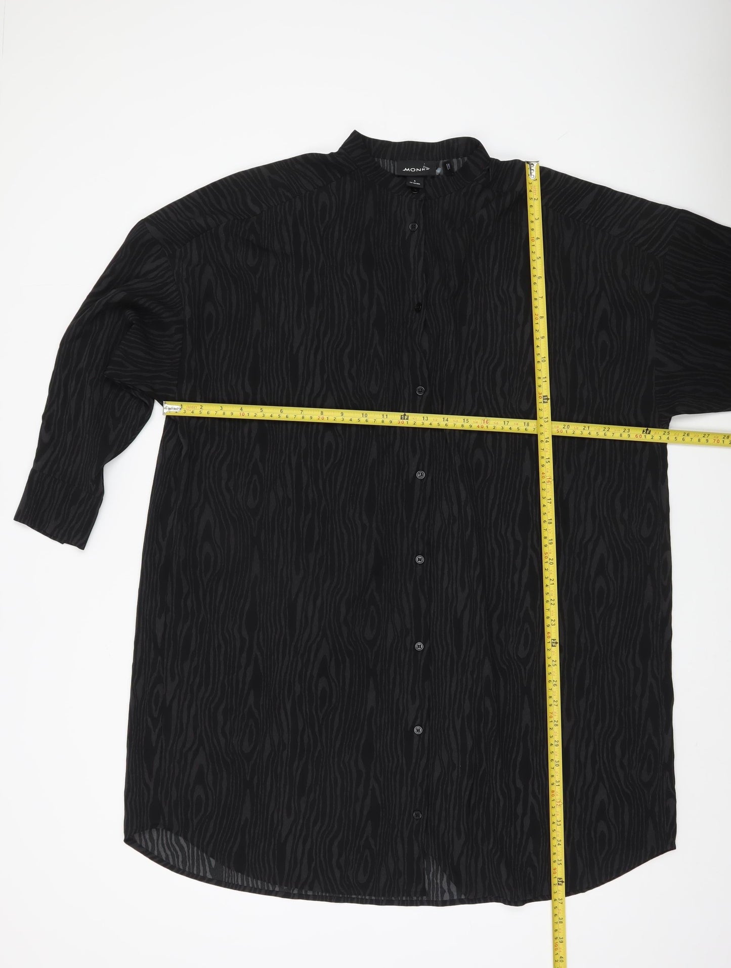 Womens UK Size S Monki Black Tunic Button-Up