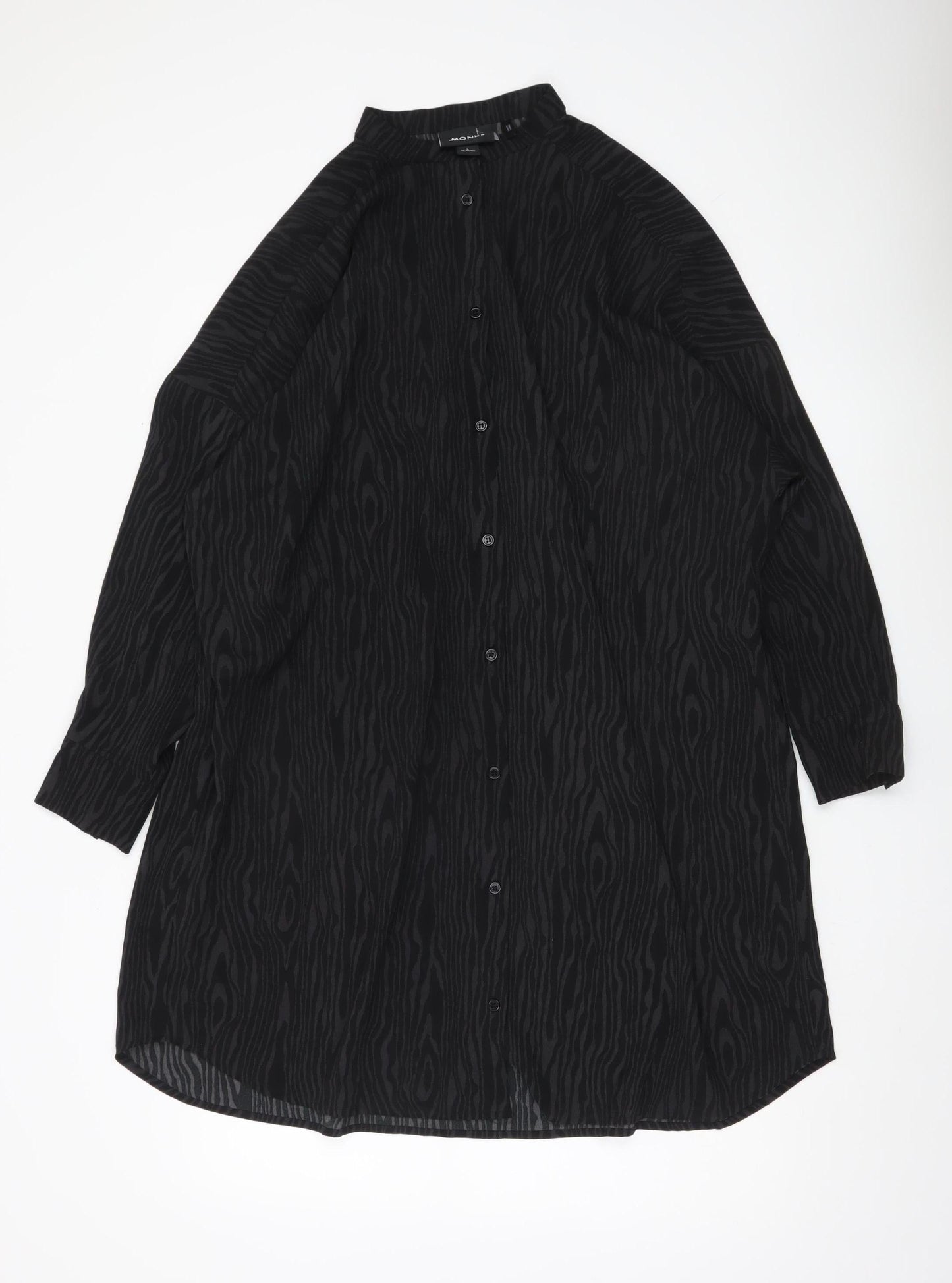 Womens UK Size S Monki Black Tunic Button-Up