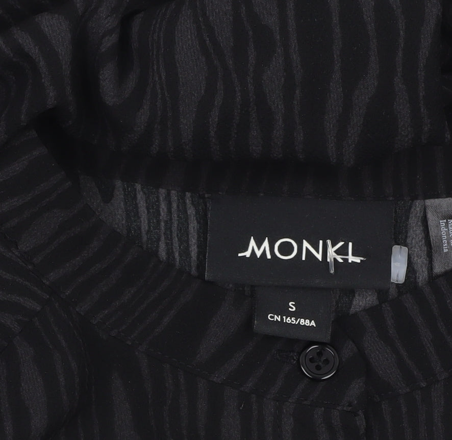 Womens UK Size S Monki Black Tunic Button-Up