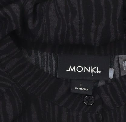 Womens UK Size S Monki Black Tunic Button-Up