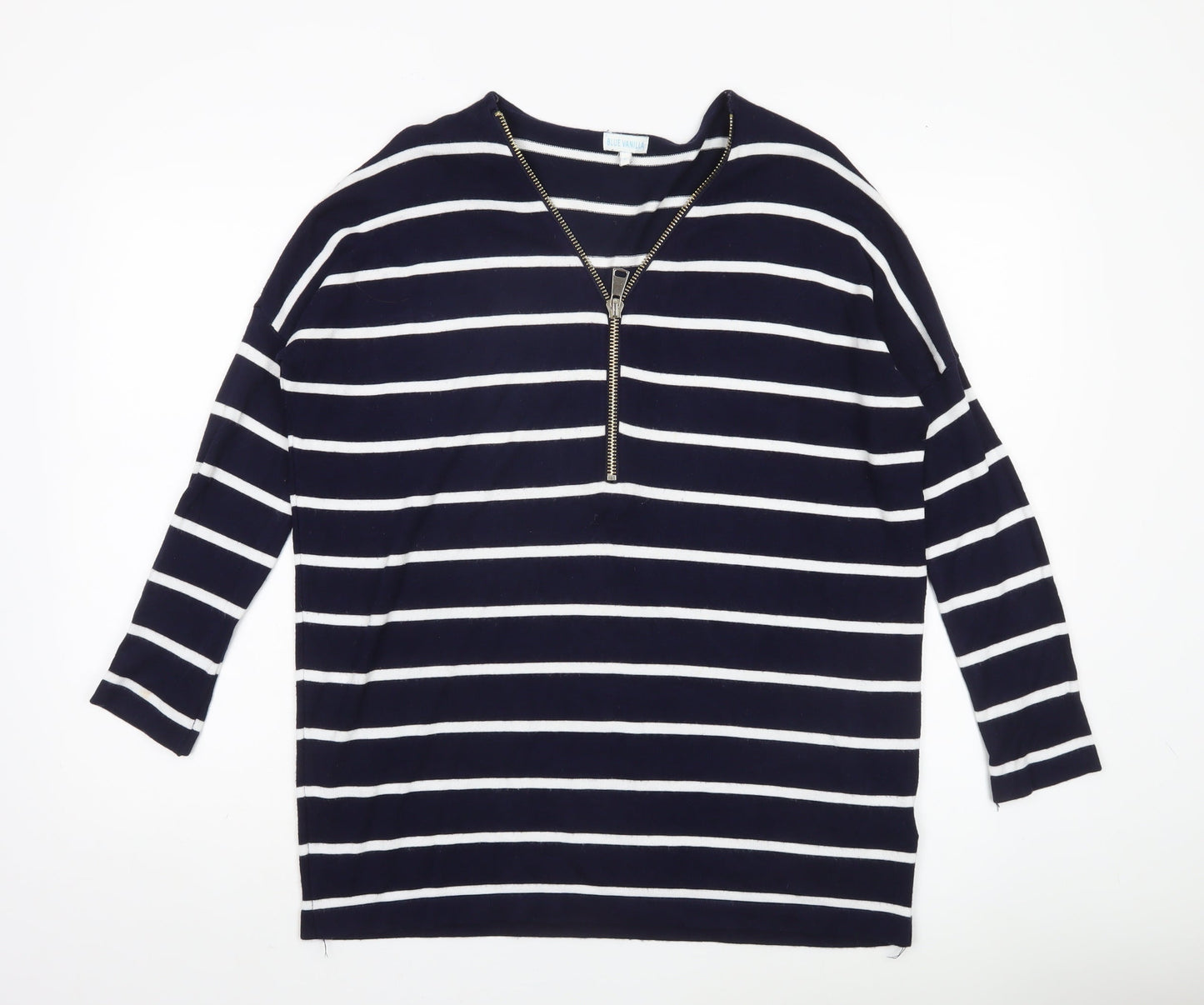Womens UK Size S Blue Vanilla Blue Full Zip Jumper