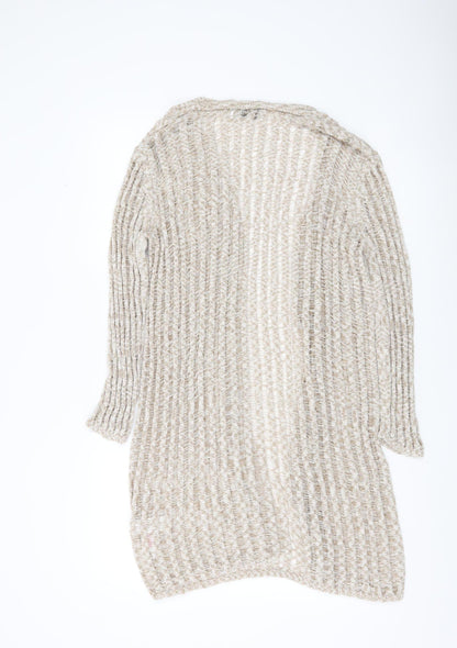Primark Women’s Beige Open Knit Longline Cardigan Size M 12-14