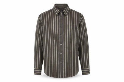 Marks & Spencer Autograph Men's Brown Striped Long Sleeve Shirt M