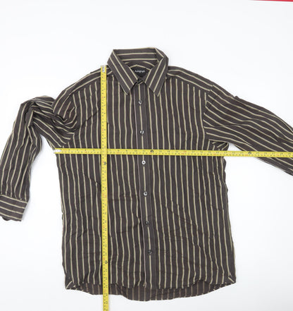 Marks & Spencer Autograph Men's Brown Striped Long Sleeve Shirt M