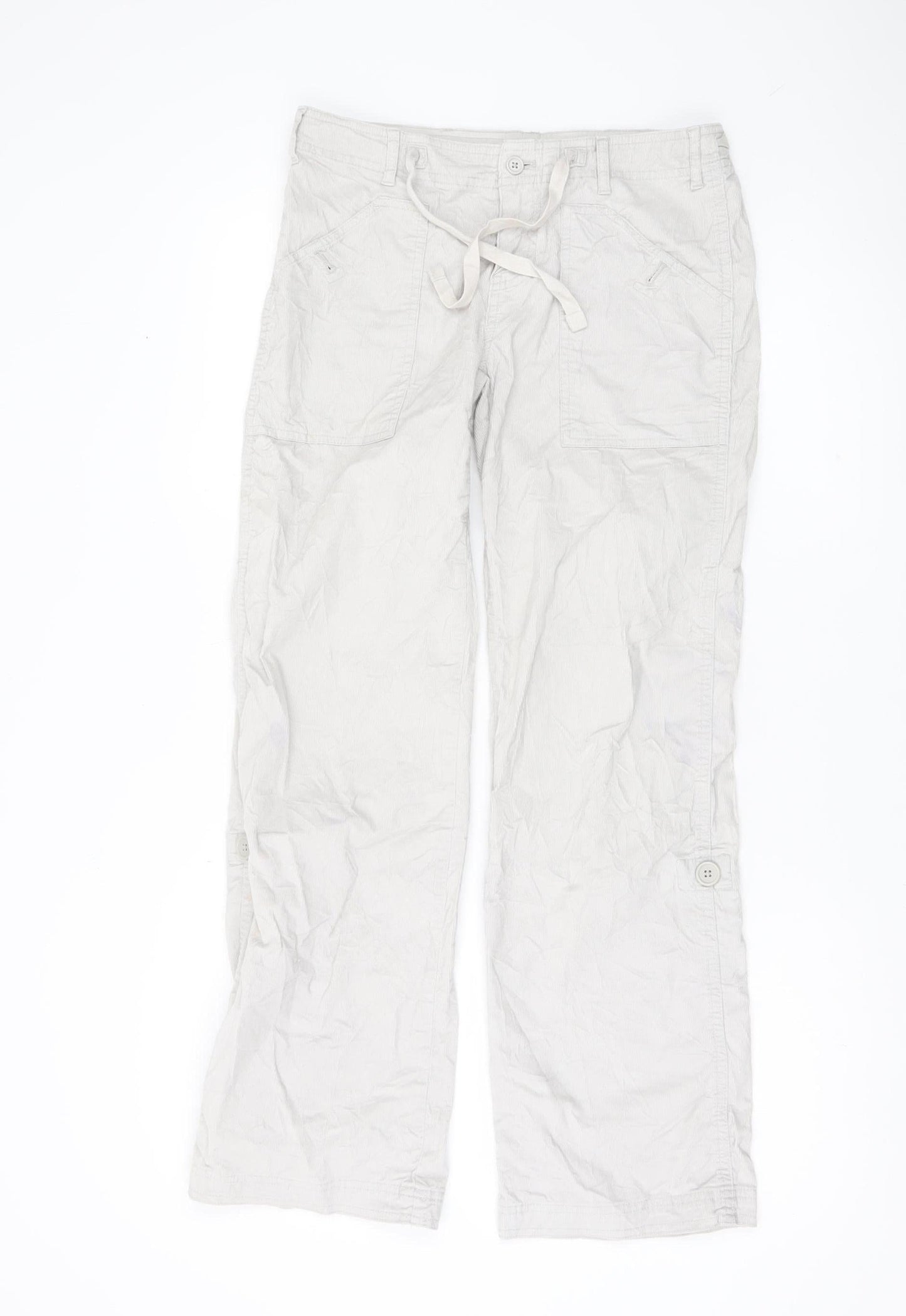 Womens UK Size 4 Gap Regular Fit Cargo Beige Trousers