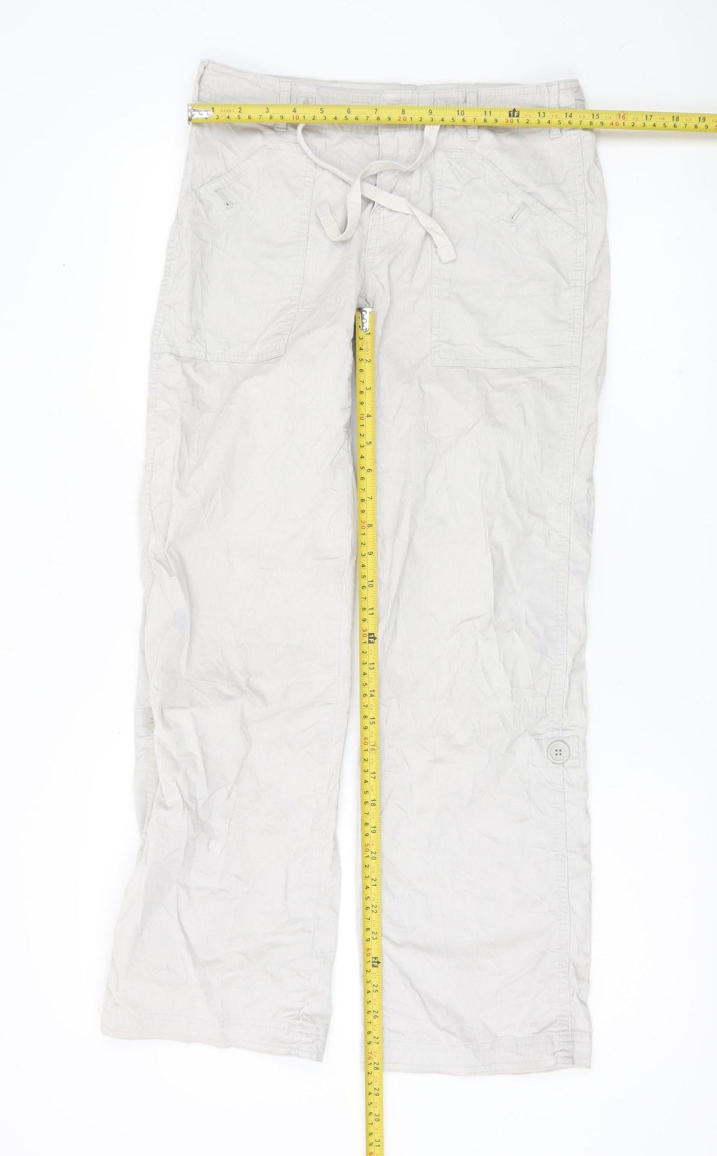 Womens UK Size 4 Gap Regular Fit Cargo Beige Trousers