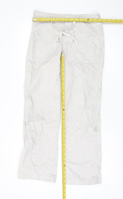 Womens UK Size 4 Gap Regular Fit Cargo Beige Trousers