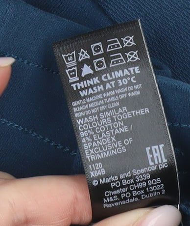 Marks and Spencer Womens Blue Size 10 Sweat Shorts Comfort Pockets