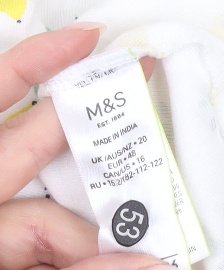 Womens UK Size 20 Marks and Spencer White Basic T-Shirt