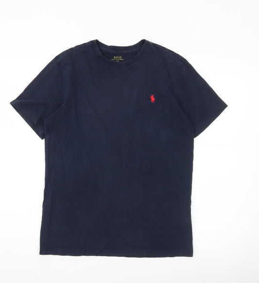 Ralph Lauren Men’s Blue Small Slim Fit Crew Neck Cotton T-Shirt