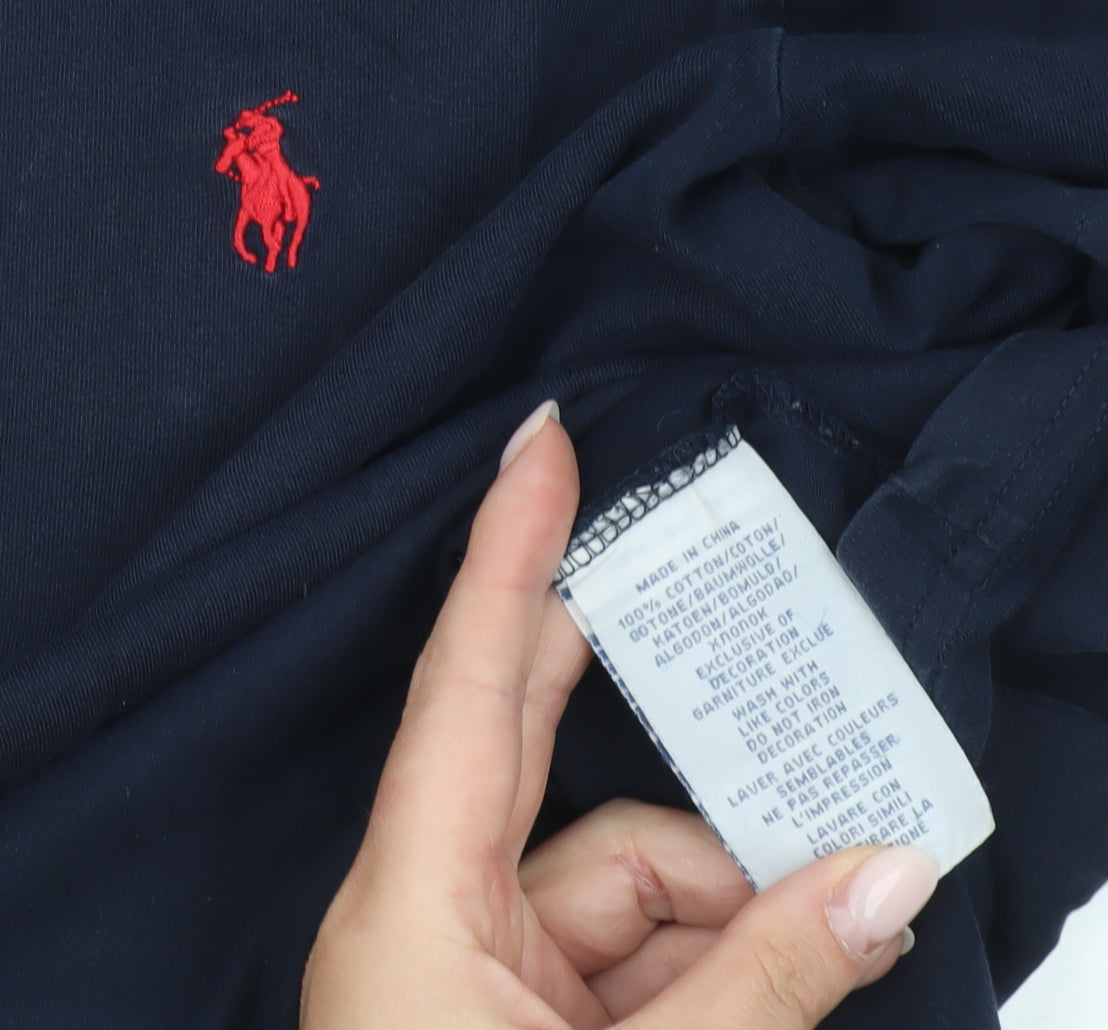 Ralph Lauren Men’s Blue Small Slim Fit Crew Neck Cotton T-Shirt