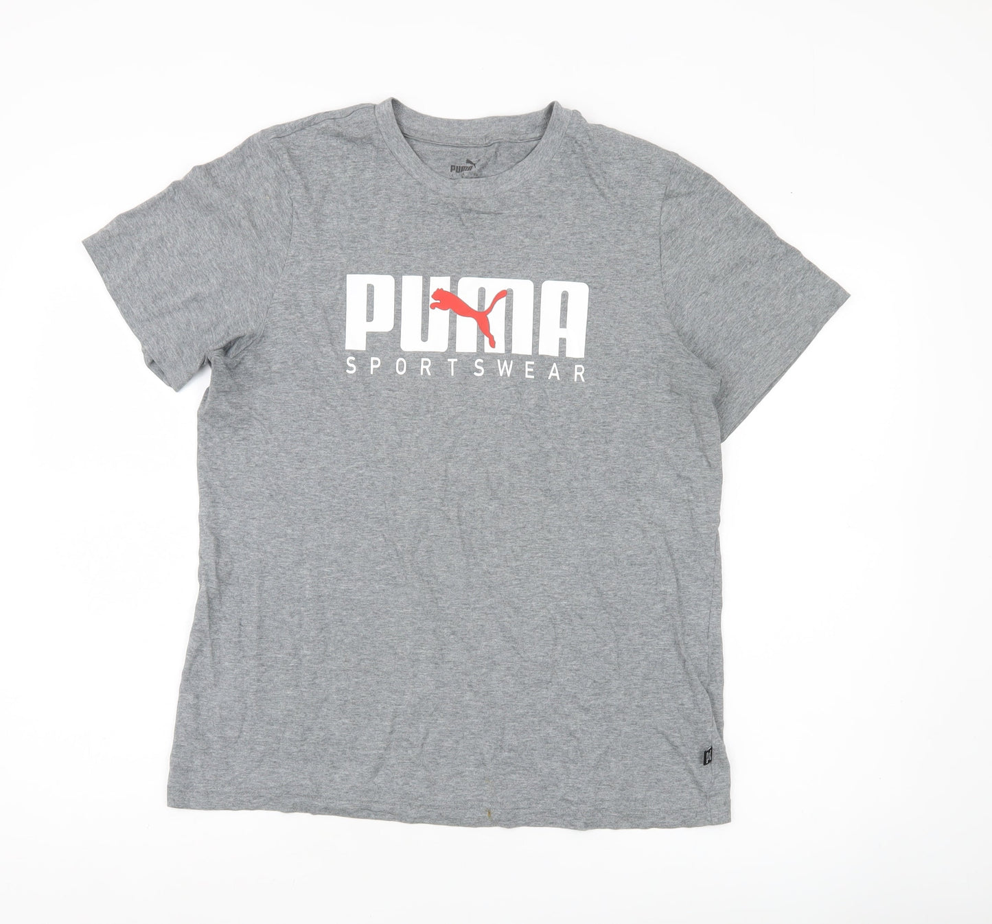 Puma Men's Grey Small Sportswear Logo Short Sleeve T-Shirt