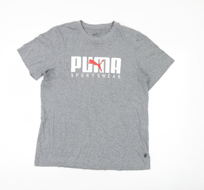 Puma Men's Grey Small Sportswear Logo Short Sleeve T-Shirt