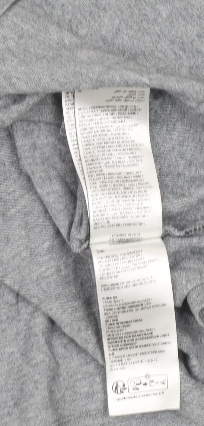 Puma Men's Grey Small Sportswear Logo Short Sleeve T-Shirt