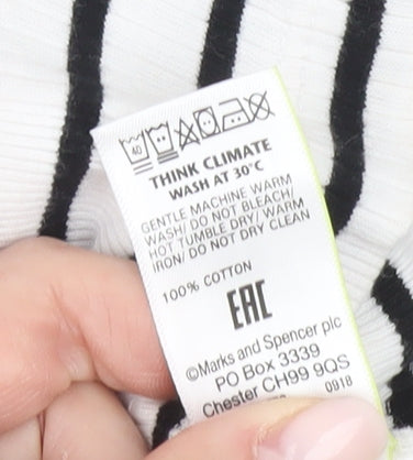 Womens UK Size 8 Marks and Spencer White Basic T-Shirt