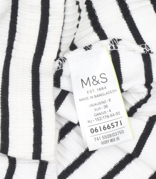Womens UK Size 8 Marks and Spencer White Basic T-Shirt
