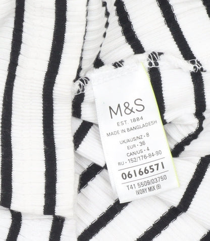 Womens UK Size 8 Marks and Spencer White Basic T-Shirt