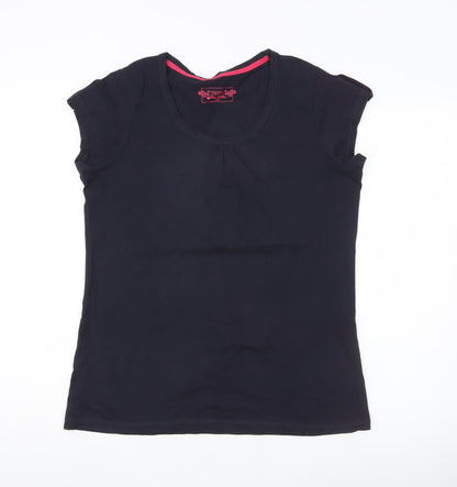 Peter Storm Womens Black Size 14 Scoop Neck Cotton T-Shirt