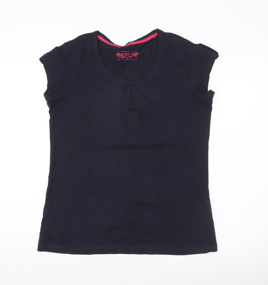 Peter Storm Womens Black Size 14 Scoop Neck Cotton T-Shirt