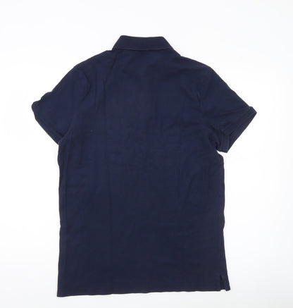 Hollister Men’s Blue Slim Fit Polo Shirt L Short Sleeve Cotton Stretch