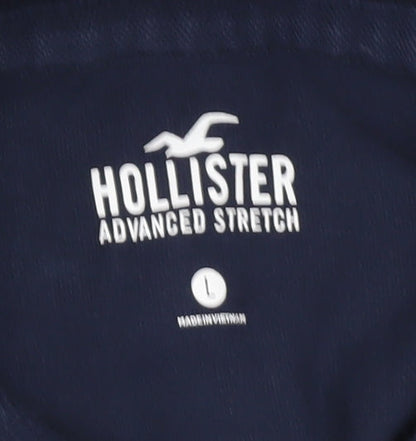 Hollister Men’s Blue Slim Fit Polo Shirt L Short Sleeve Cotton Stretch