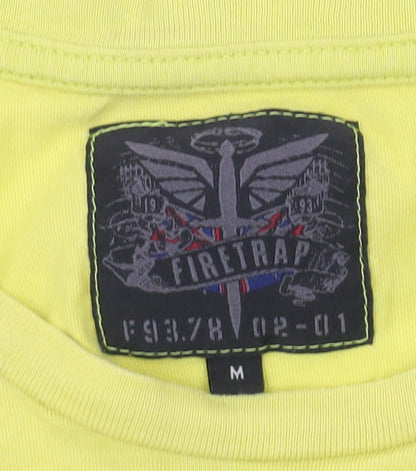 Mens UK Size M Firetrap Yellow  T-Shirt