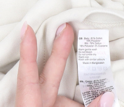 New Look Men Ivory Cotton Blend Crew Neck Short Sleeve T-Shirt M