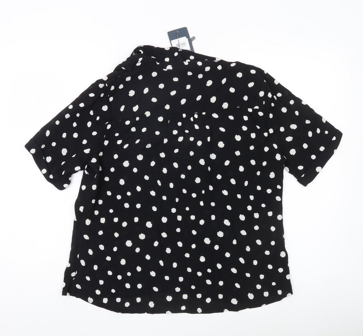 Womens UK Size 14 Sosandar Black Classic Button-Up