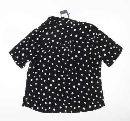 Womens UK Size 14 Sosandar Black Classic Button-Up