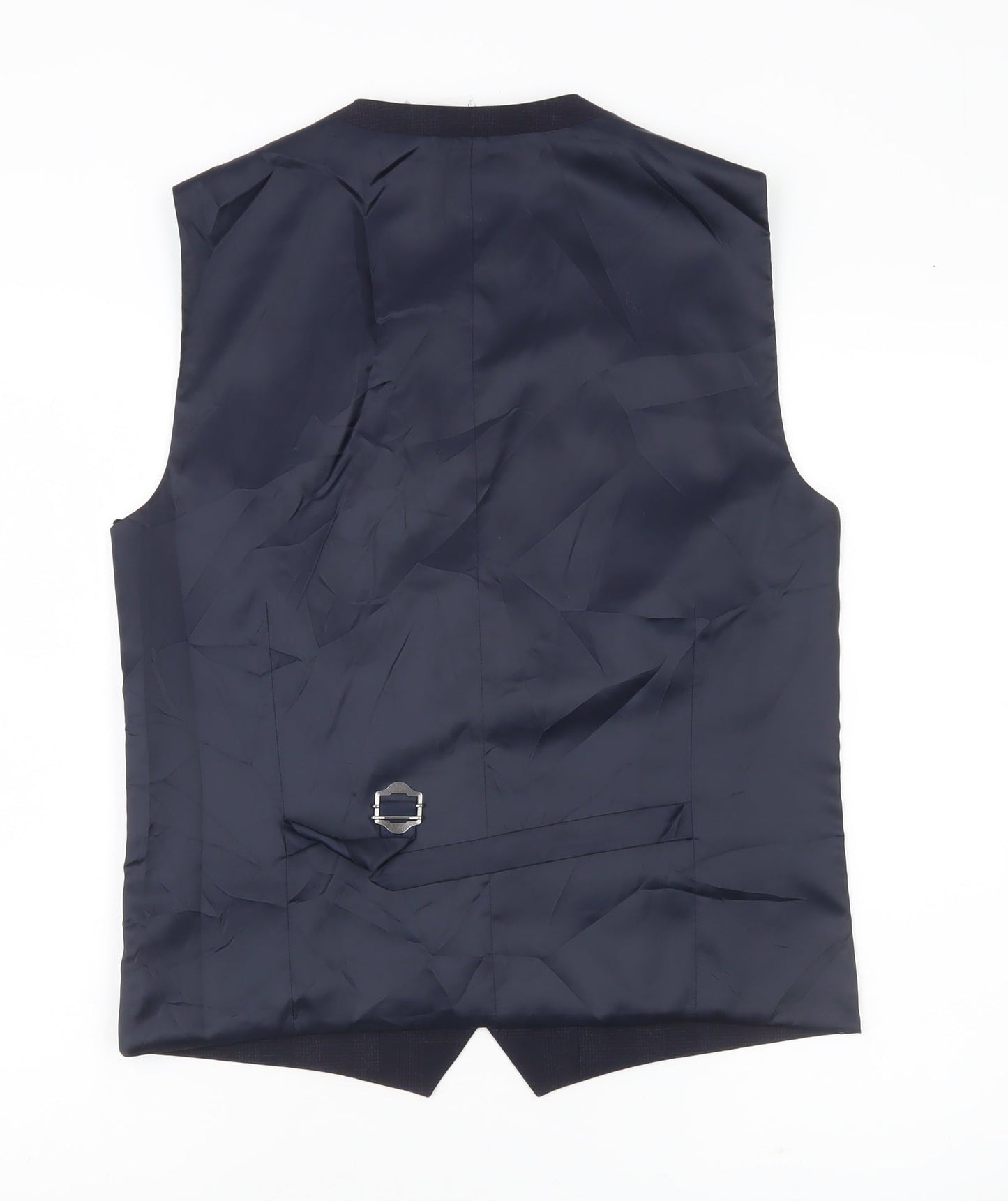 Next Men’s Blue Checked Waistcoat 38in Chest Regular Fit