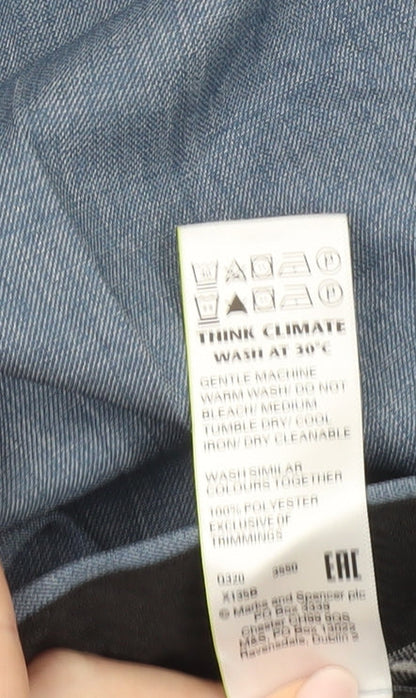 Marks and Spencer Men’s Blue 36in Regular Fit Polyester Straight Trousers