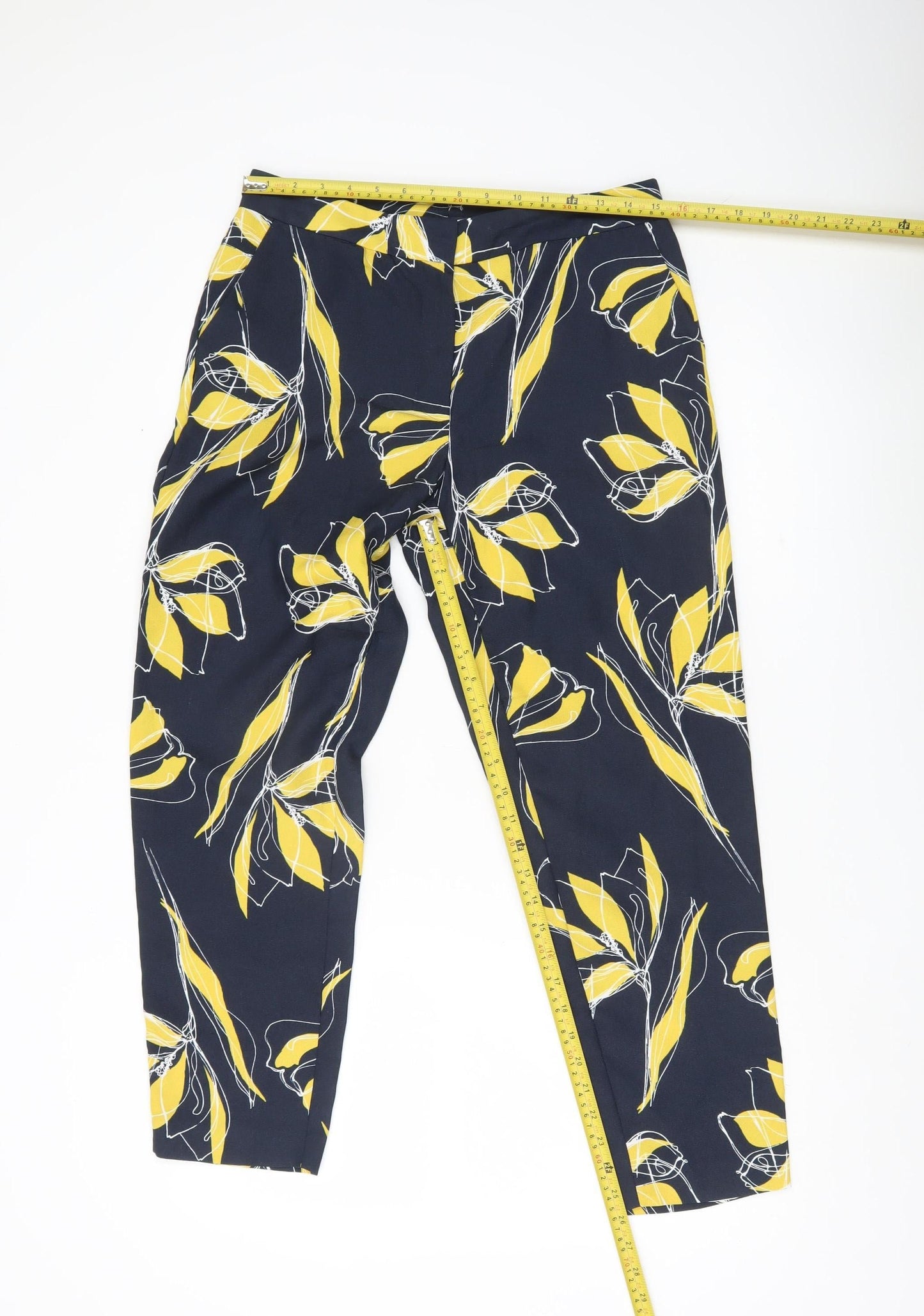 Womens UK Size 10 Marks and Spencer Regular Fit Cropped Blue Trousers