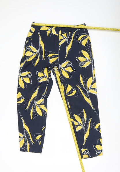 Womens UK Size 10 Marks and Spencer Regular Fit Cropped Blue Trousers