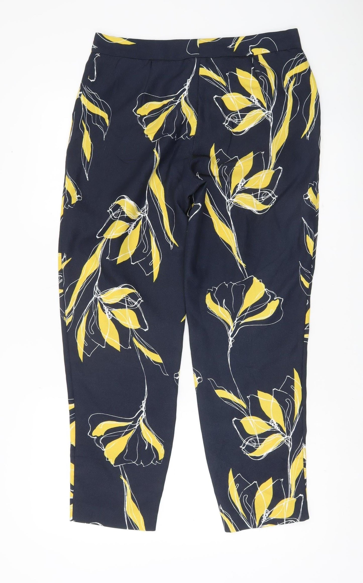 Womens UK Size 10 Marks and Spencer Regular Fit Cropped Blue Trousers