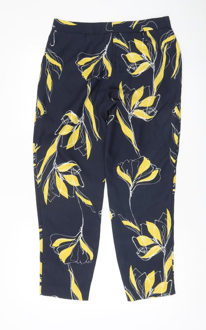 Womens UK Size 10 Marks and Spencer Regular Fit Cropped Blue Trousers