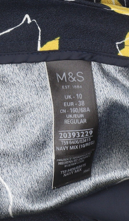Womens UK Size 10 Marks and Spencer Regular Fit Cropped Blue Trousers
