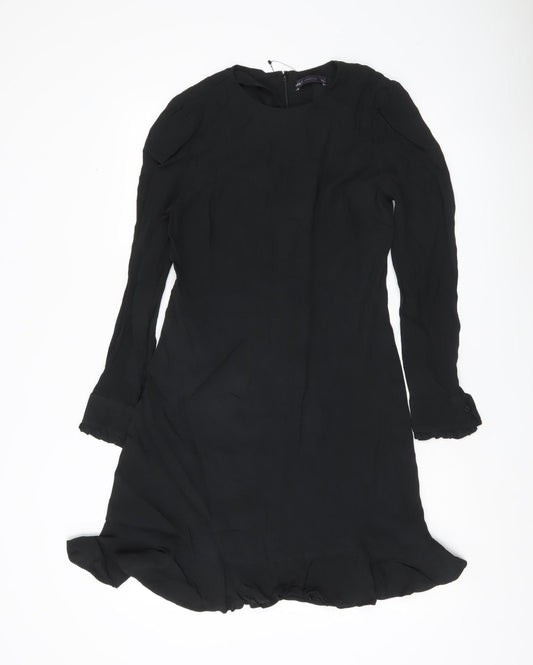 Marks and Spencer Womens Black Viscose Shift Dress Size 8