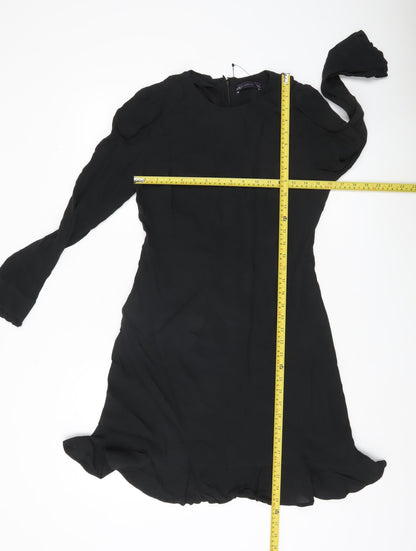 Marks and Spencer Womens Black Viscose Shift Dress Size 8