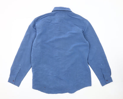 Cignal Collection Men’s Blue M Long Sleeve Button-Up Shirt