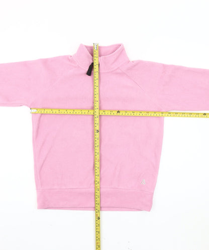 Glacier Point Girls Pink Fleece Sweatshirt 12-13Y 1/4 Zip High Neck Pullover