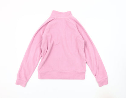 Glacier Point Girls Pink Fleece Sweatshirt 12-13Y 1/4 Zip High Neck Pullover